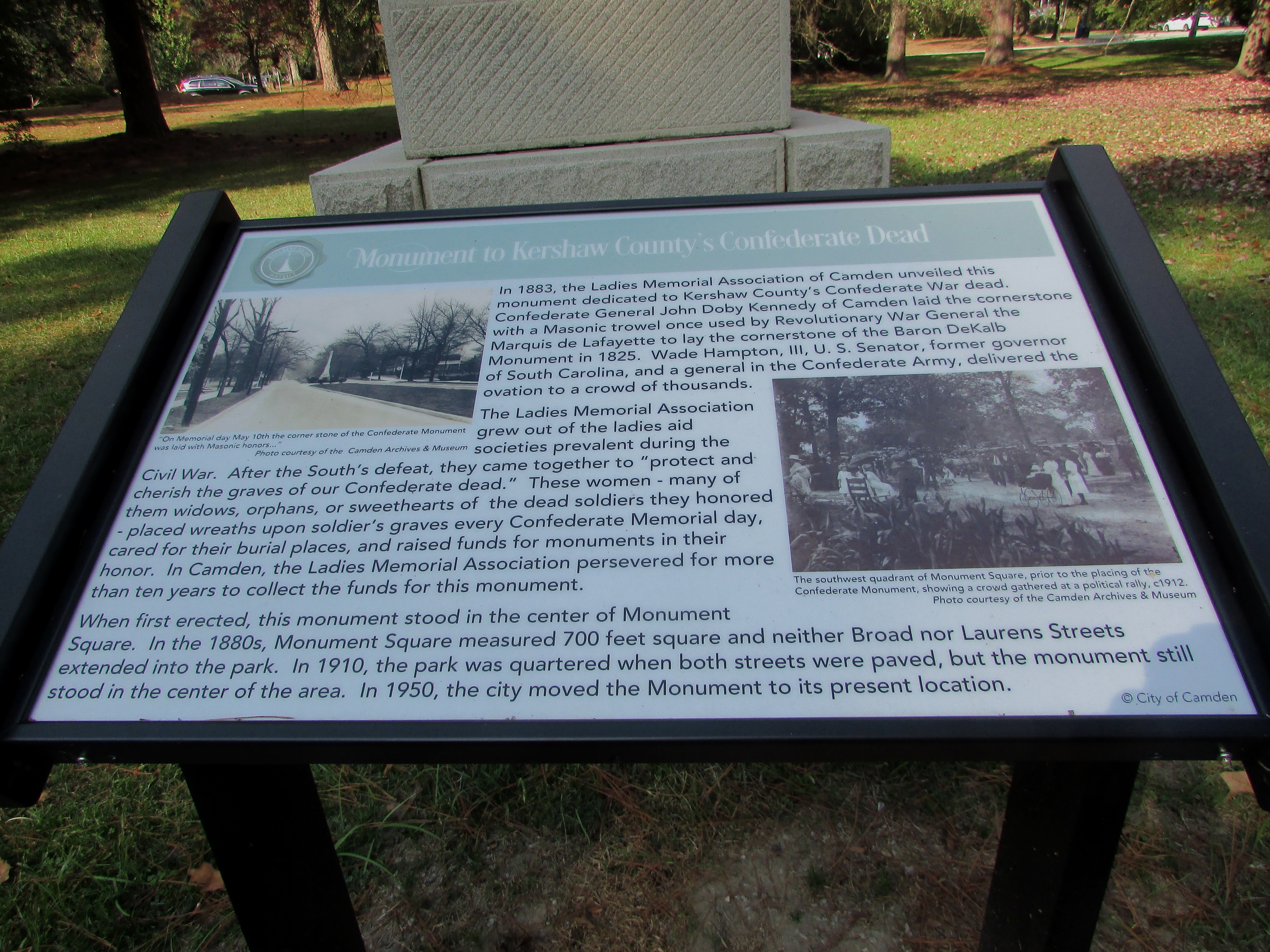 Monument to Kershaw County’s Confederate Dead Marker