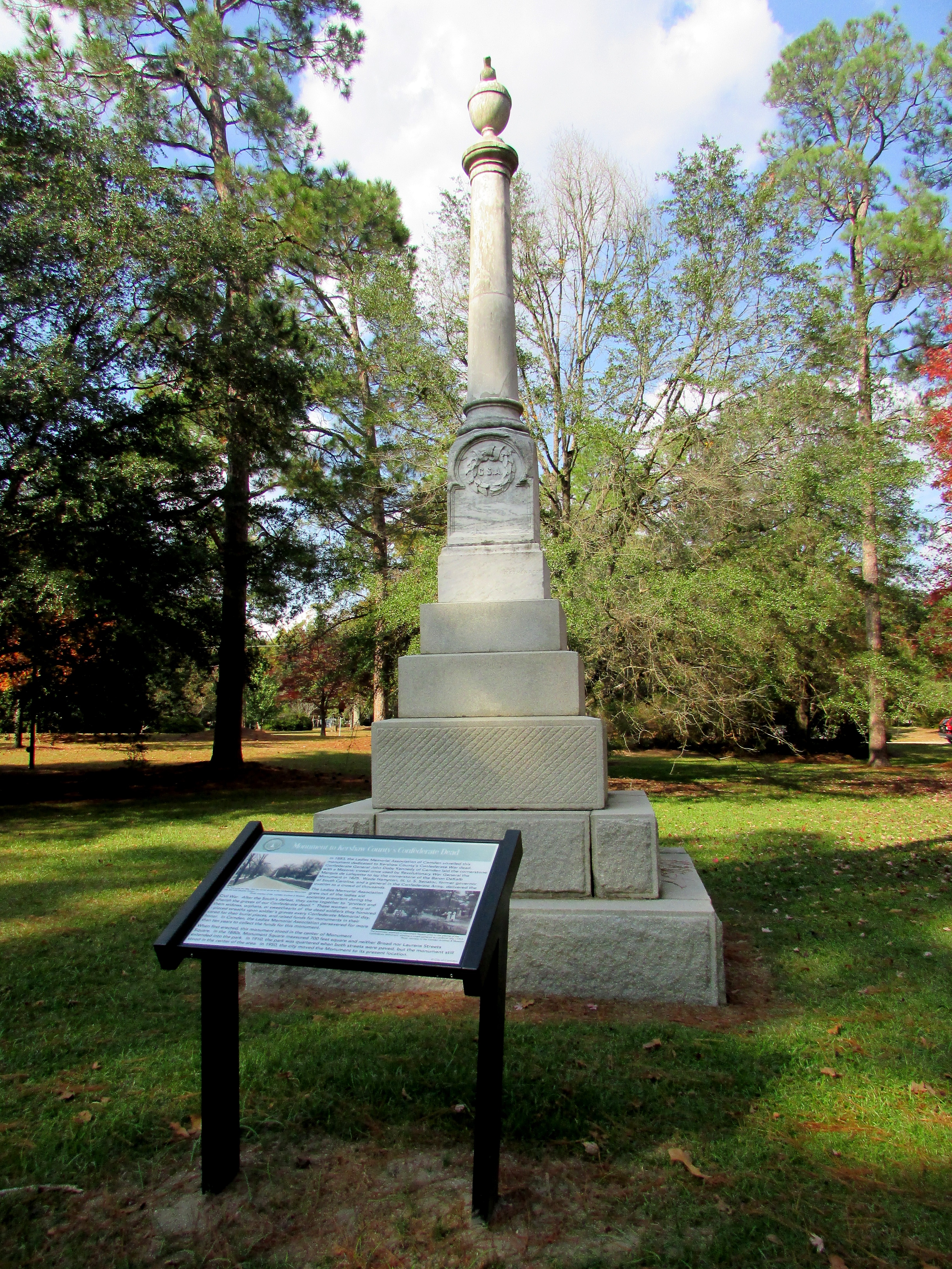 Monument to Kershaw County’s Confederate Dead Marker