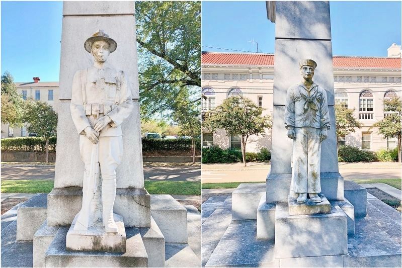 Sailor & soldier on the two ends of the memorial. image. Click for full size.