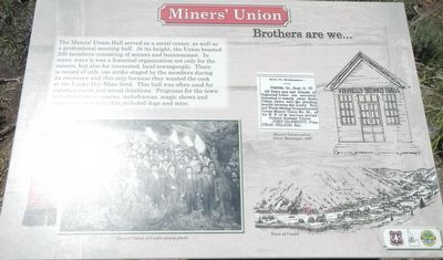 Miners' Union (site) Marker image. Click for full size.