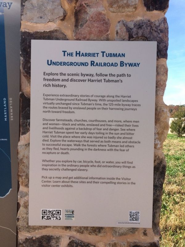 The Harriet Tubman Underground Railroad Byway Marker image. Click for full size.
