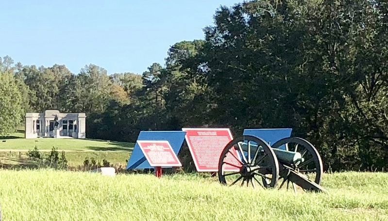 Marker on far left of red Confederate marker.. Click for full size. Marker on far left of red Confederate marker. image. Click for full size.