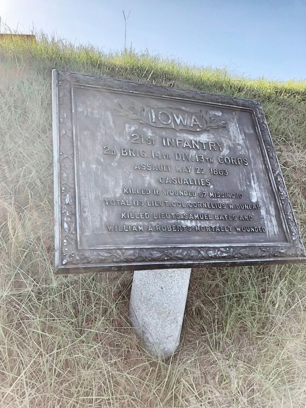 Iowa 21st Infantry Marker. Click for full size. Iowa 21st Infantry Marker image. Click for full size.
