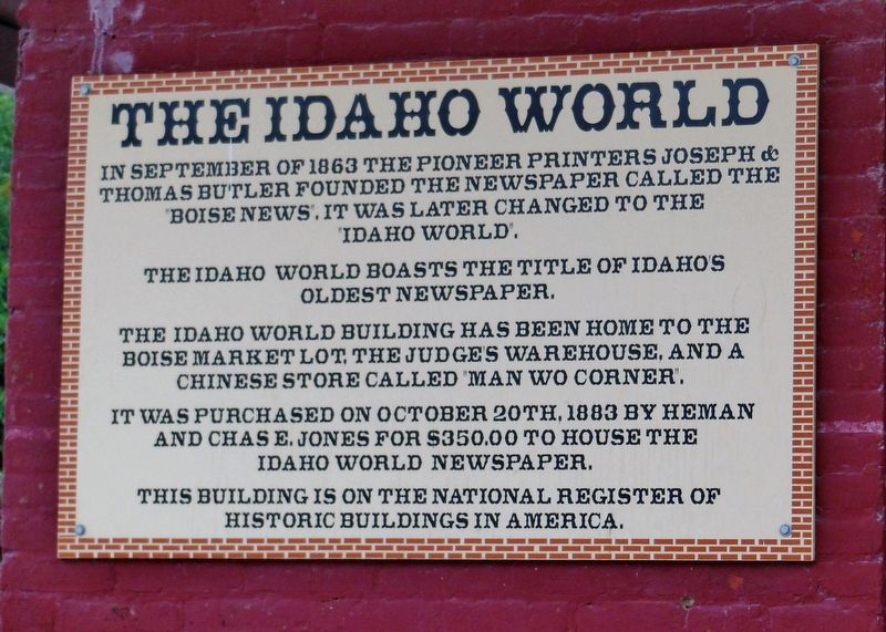 The Idaho World Marker image. Click for full size.