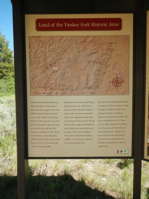 Land of the Yankee Fork Historic Area panel image. Click for full size.