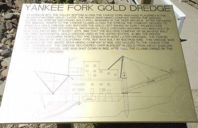 Yankee Fork Gold Dredge Marker image. Click for full size.