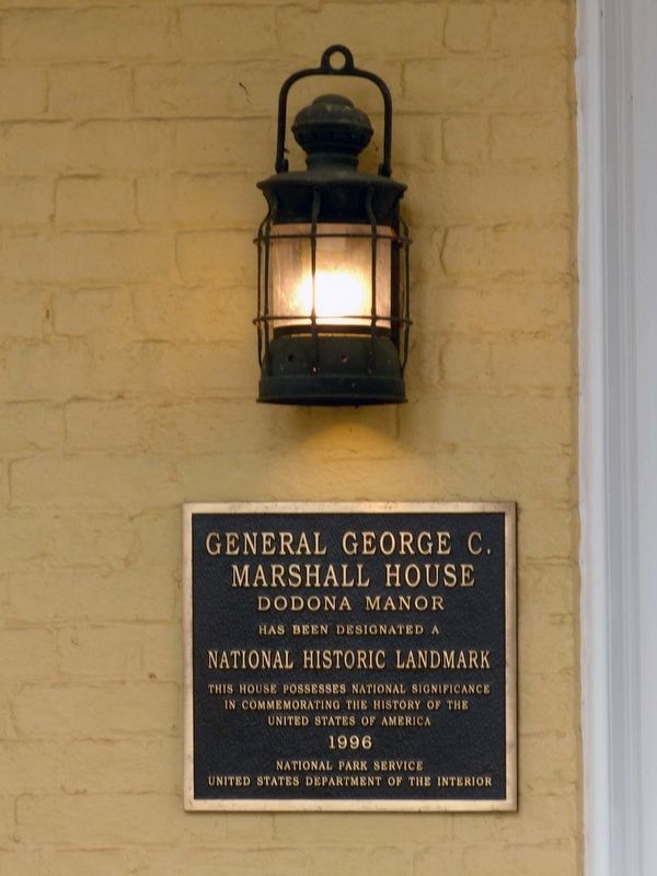 General George C. Marshall House Dodona Manor Marker image. Click for full size.