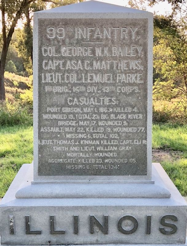 Illinois 99th Infantry. Marker. Click for full size. Illinois 99th Infantry. Marker image. Click for full size.