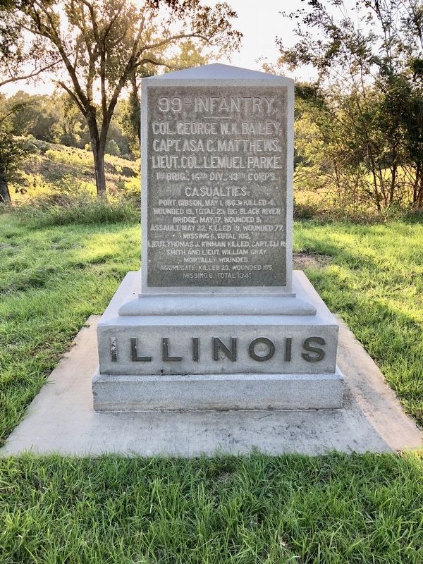 Illinois 99th Infantry monument looking west.. Click for full size. Illinois 99th Infantry monument looking west. image. Click for full size.