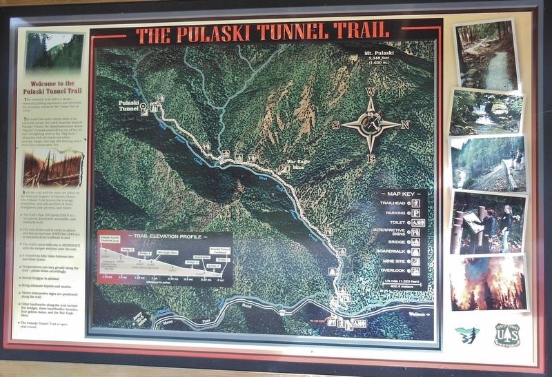 The Pulaski Tunnel Trail Marker image. Click for full size.