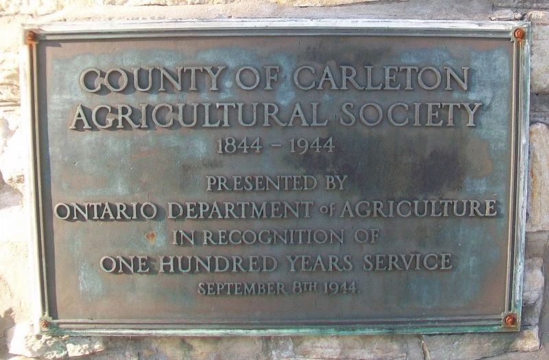 County of Carleton Agricultural Society Marker image. Click for full size.