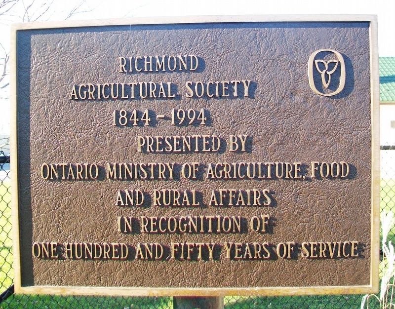 Richmond Agricultural Society Marker image. Click for full size.