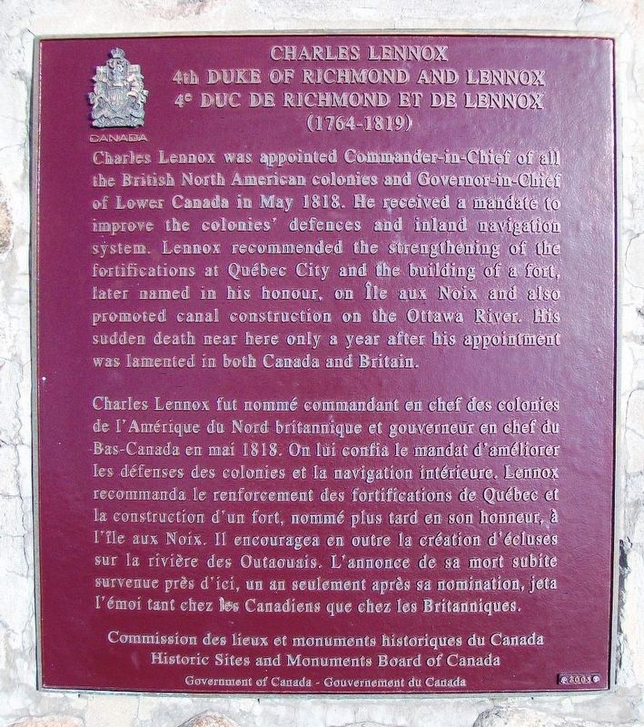 Charles Lennox Marker image. Click for full size.