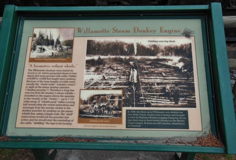 Willamette Steam Donkey Engine Marker image. Click for full size.