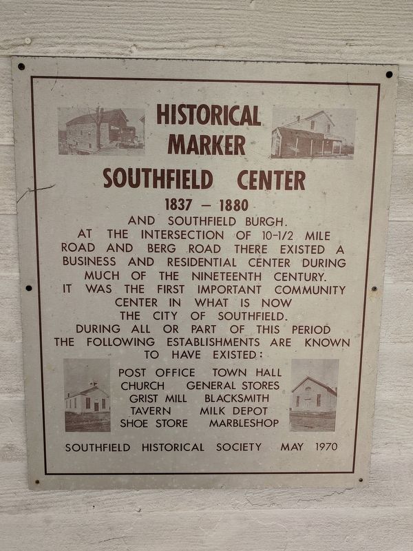 Southfield Center Marker image. Click for full size.