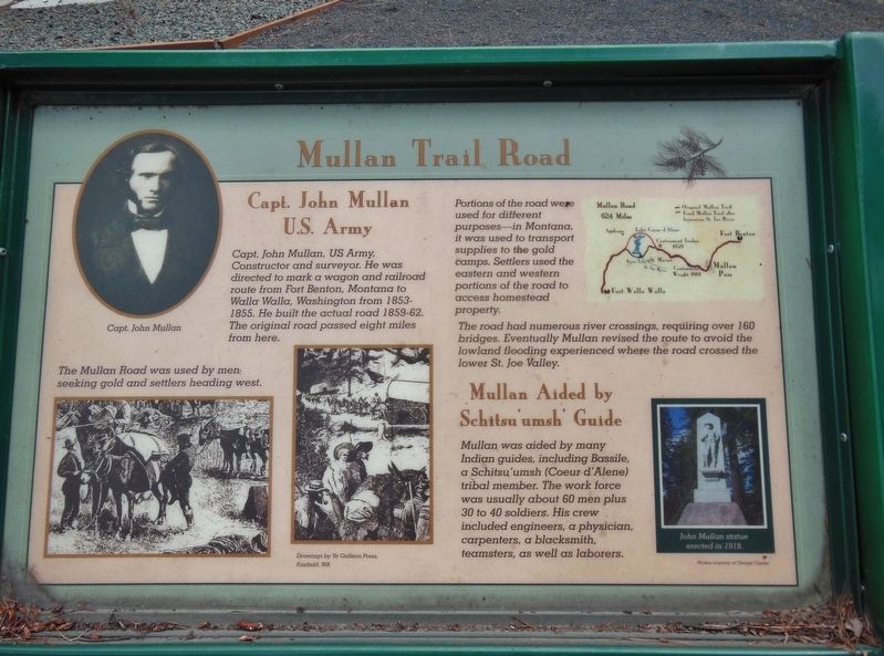 Mullan Trail Road Marker image. Click for full size.