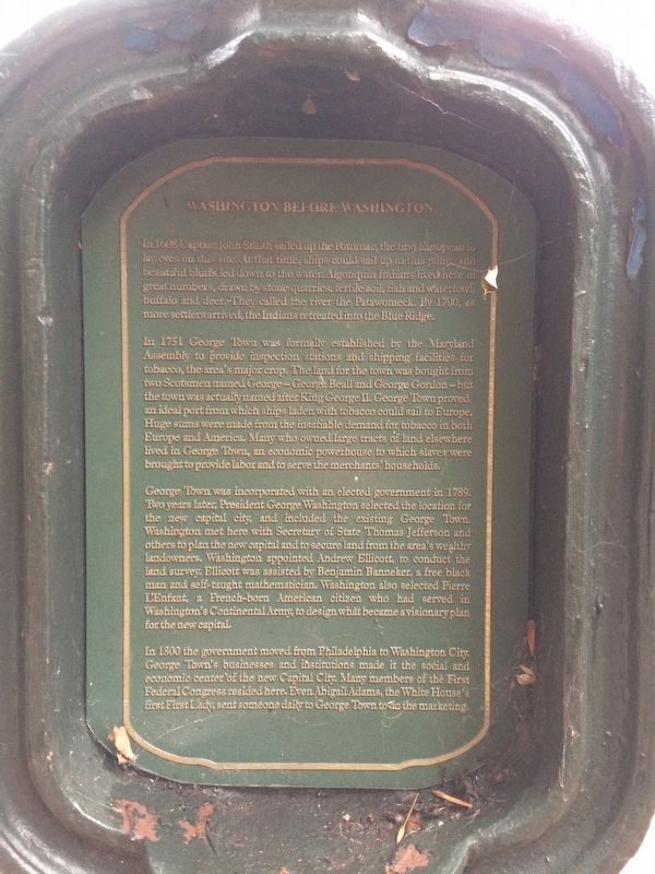 Washington Before Washington Marker Front. Click for full size. Washington Before Washington Marker Front image. Click for full size.