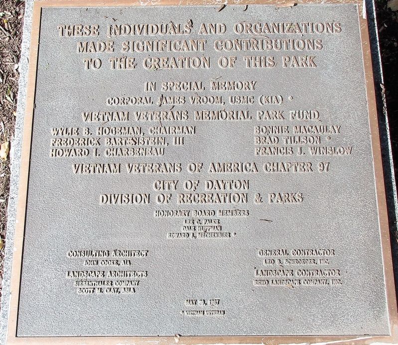 Viet Nam Veterans Memorial Marker image. Click for full size.