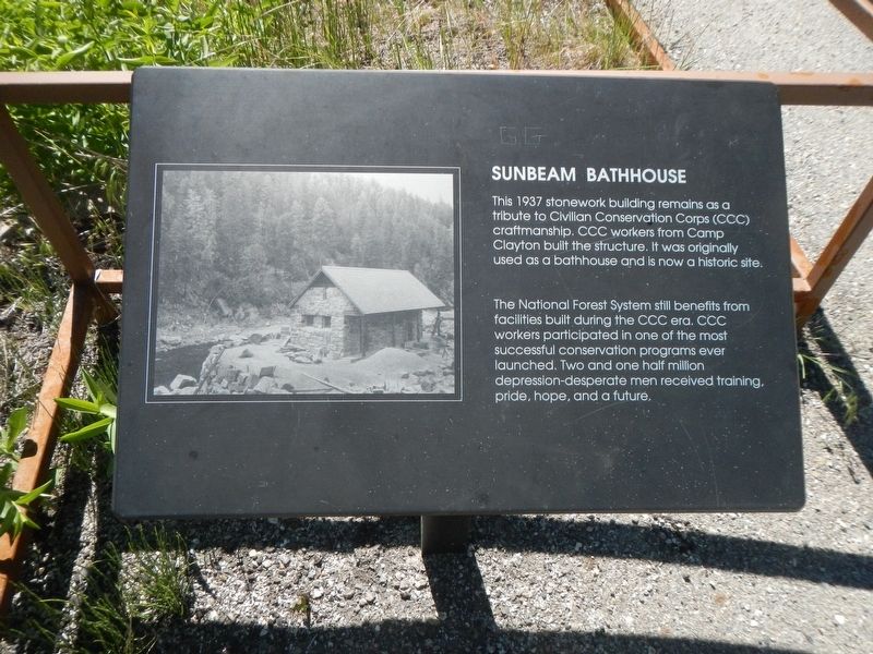 Sunbeam Bathhouse Marker. Click for full size. Sunbeam Bathhouse Marker image. Click for full size.
