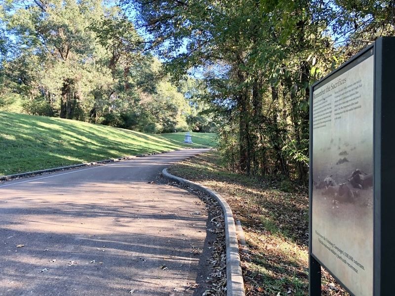 The view north on Union Avenue of the Remember the Sacrifices marker.. Click for full size. The view north on Union Avenue of the Remember the Sacrifices marker. image. Click for full size.