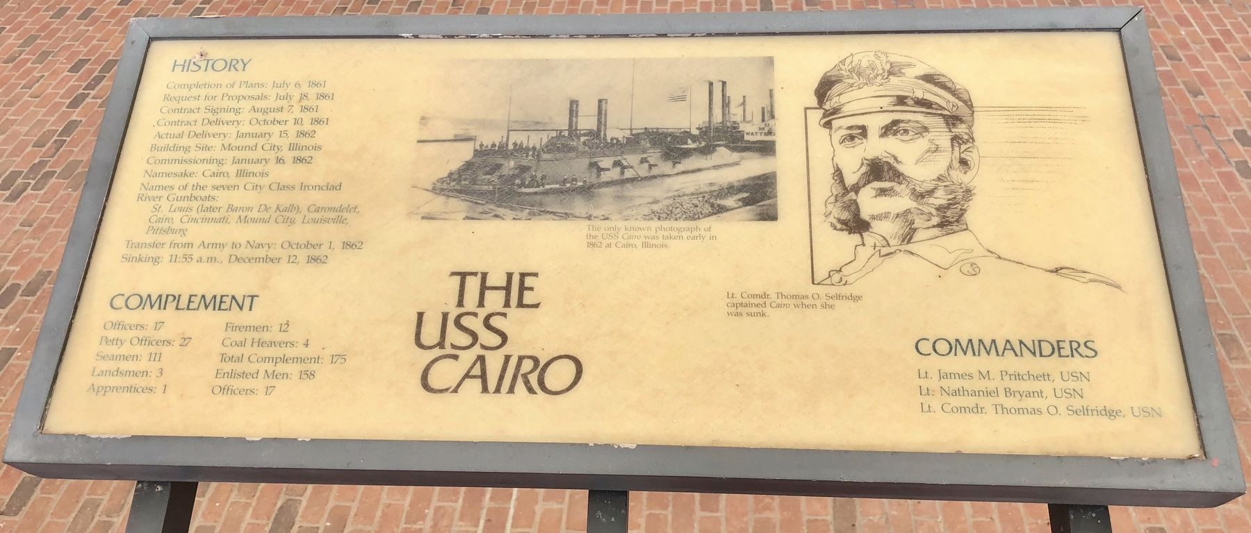The USS <i>Cairo</i> Marker image. Click for full size.