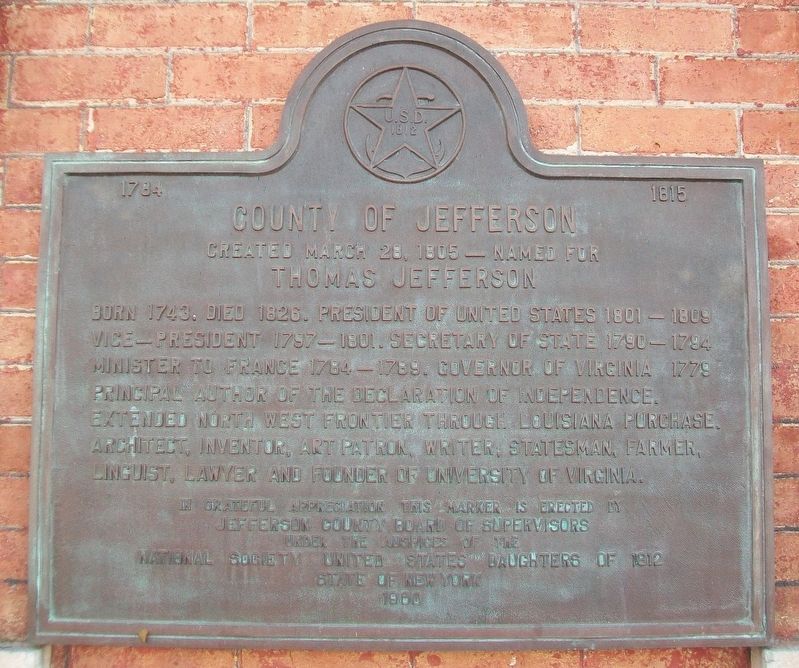 County of Jefferson Marker image. Click for full size.