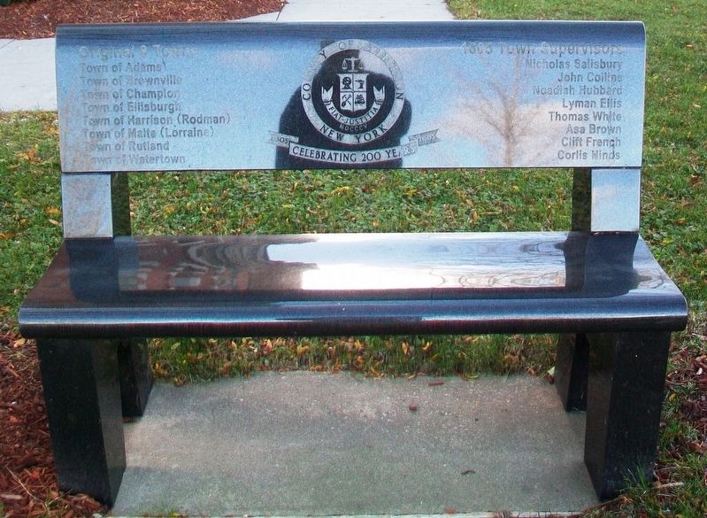 County of Jefferson: Celebrating 200 Years Commemorative Bench. Click for full size. County of Jefferson: Celebrating 200 Years Commemorative Bench image. Click for full size.