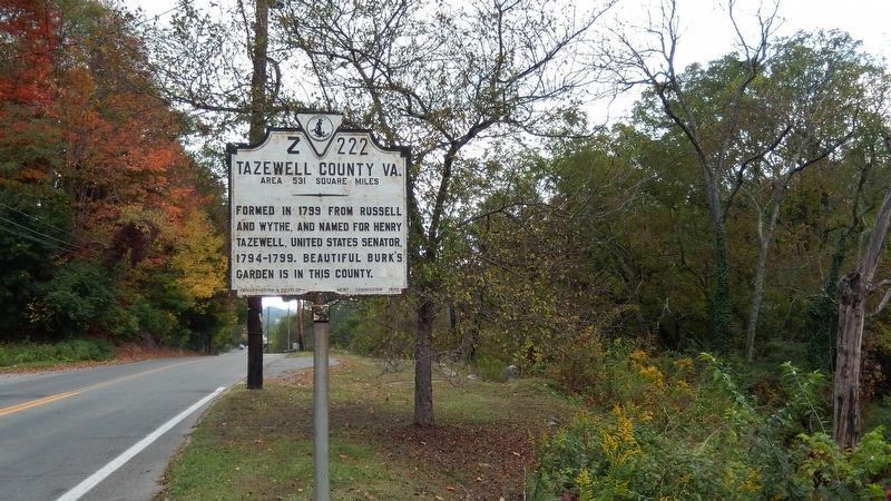 Tazewell County VA. Marker Side (<i>wide view from north</i>) image. Click for full size.