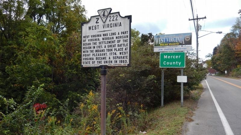 West Virginia Marker Side (<i>wide view from south</i>). Click for full size. West Virginia Marker Side (<i>wide view from south</i>) image. Click for full size.