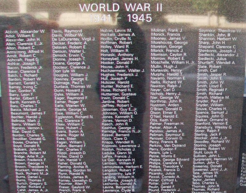 War Memorial World War II Honored Dead image. Click for full size.
