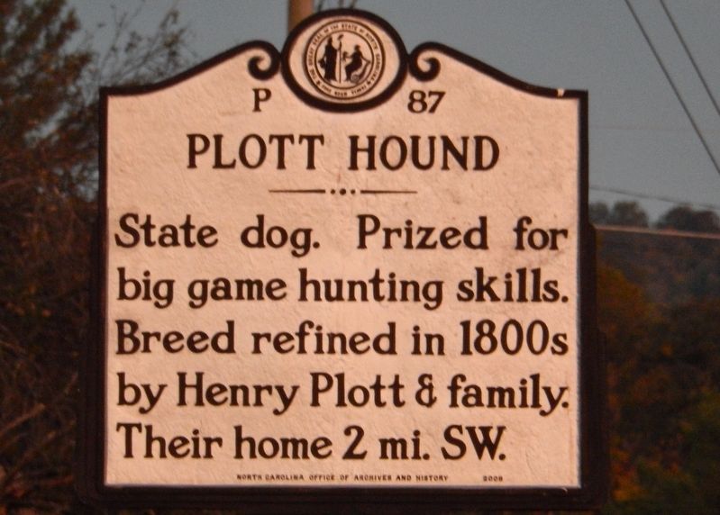 Plott Hound Marker. Click for full size. Plott Hound Marker image. Click for full size.