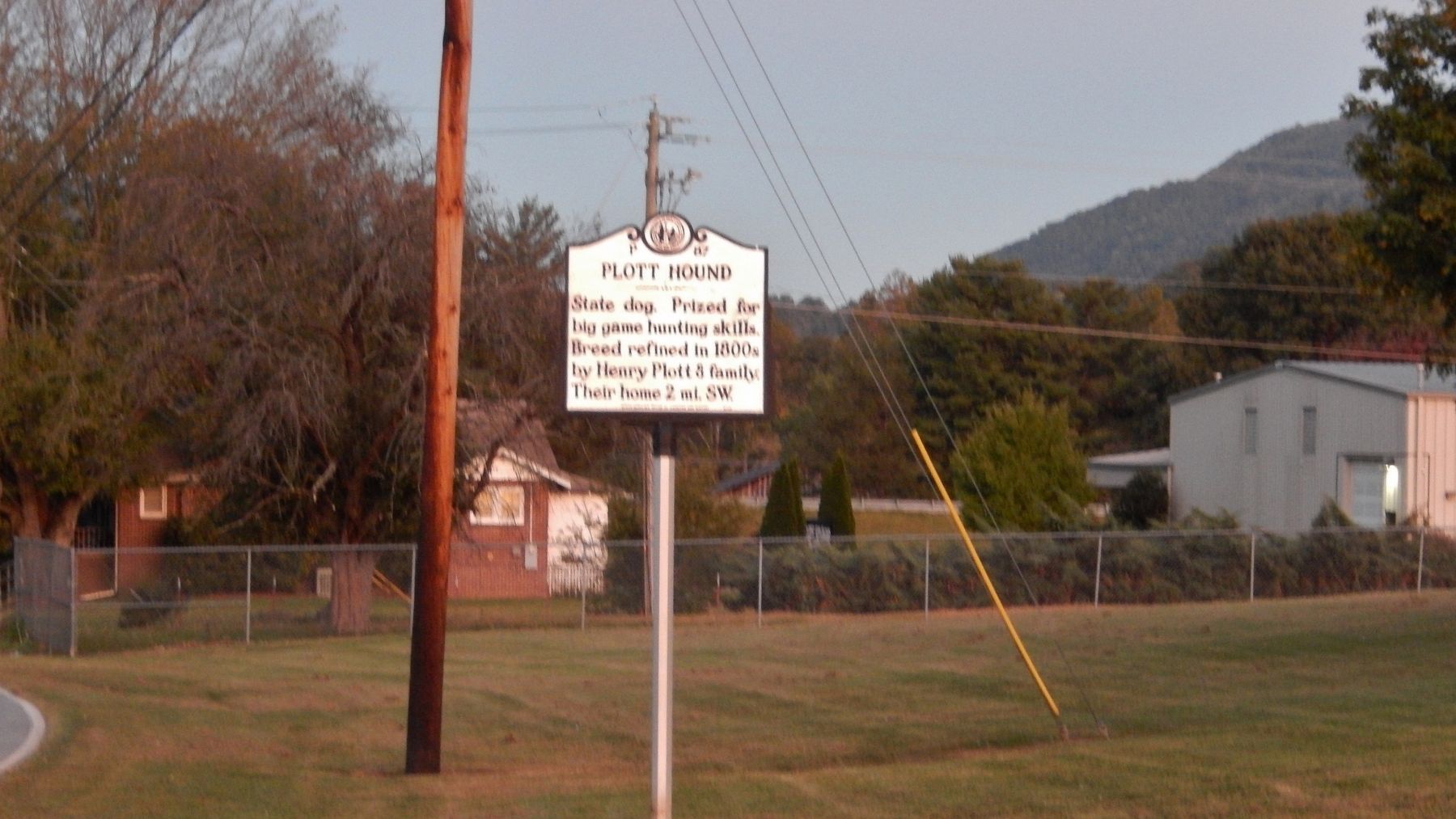 Plott Hound Marker (<i>wide view</i>). Click for full size. Plott Hound Marker (<i>wide view</i>) image. Click for full size.