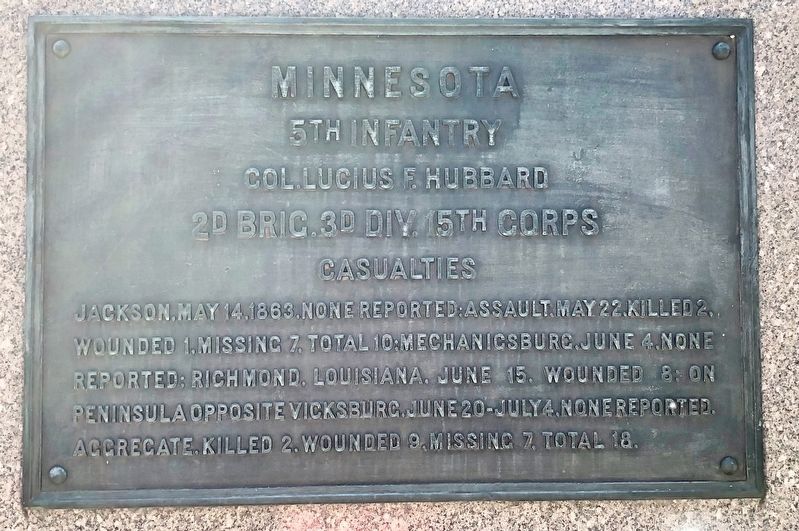 Minnesota 5th Infantry Marker image. Click for full size.