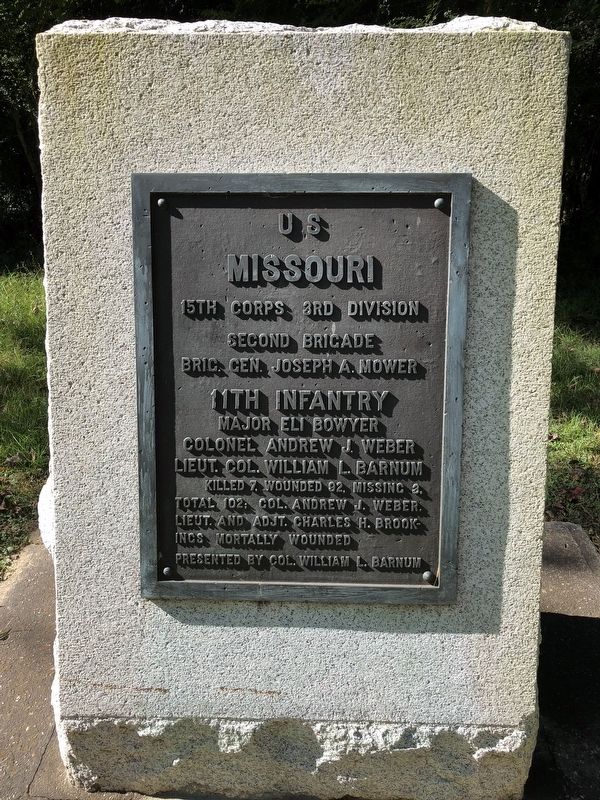 <small>U S </small> Missouri 11th Infantry Marker image. Click for full size.