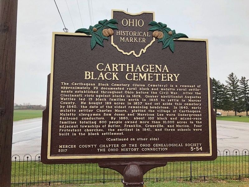 Carthagena Black Cemetery Marker image. Click for full size.