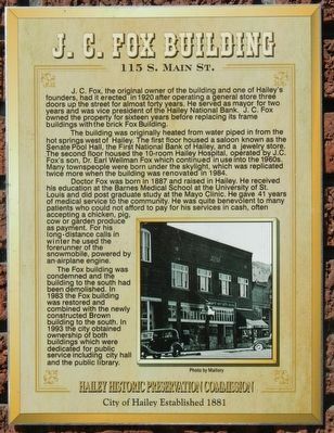J.C. Fox Building Marker image. Click for full size.