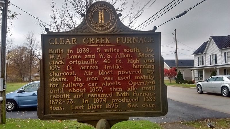 Clear Creek Furnace Marker image. Click for full size.