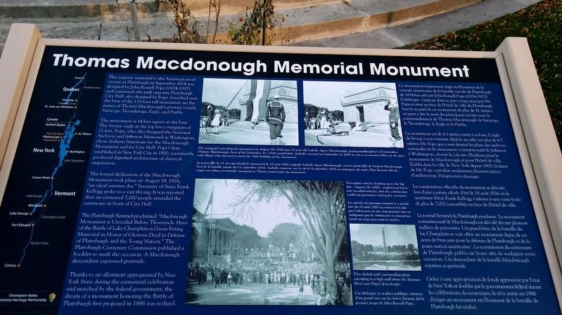 Thomas Macdonough Memorial Monument Marker. Click for full size. Thomas Macdonough Memorial Monument Marker image. Click for full size.