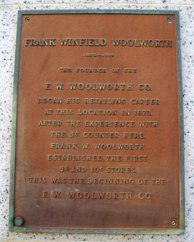Frank Winfield Woolworth Marker image. Click for full size.