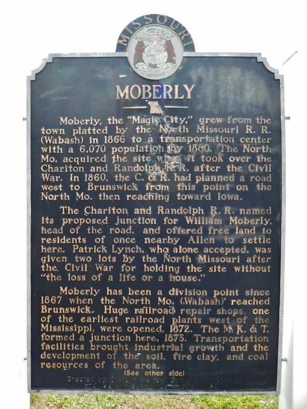 Moberly Marker (<i>side 1</i>) image. Click for full size.