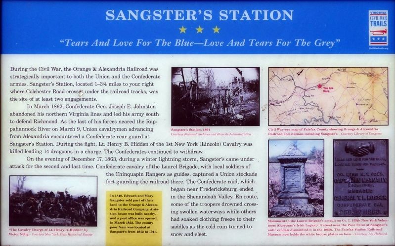 Sangster’s Station Marker. Click for full size. Sangster’s Station Marker image. Click for full size.