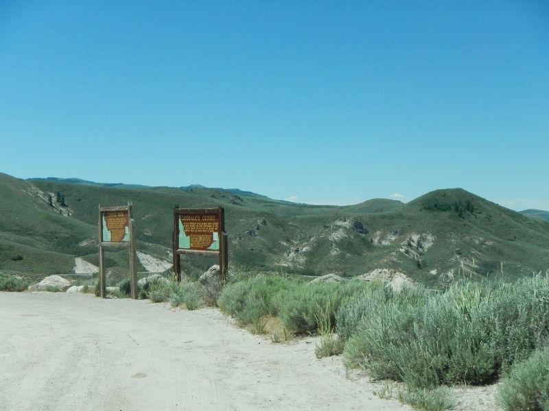Castle Rock and Goodale's Cutoff Markers. Click for full size. Castle Rock and Goodale's Cutoff Markers image. Click for full size.