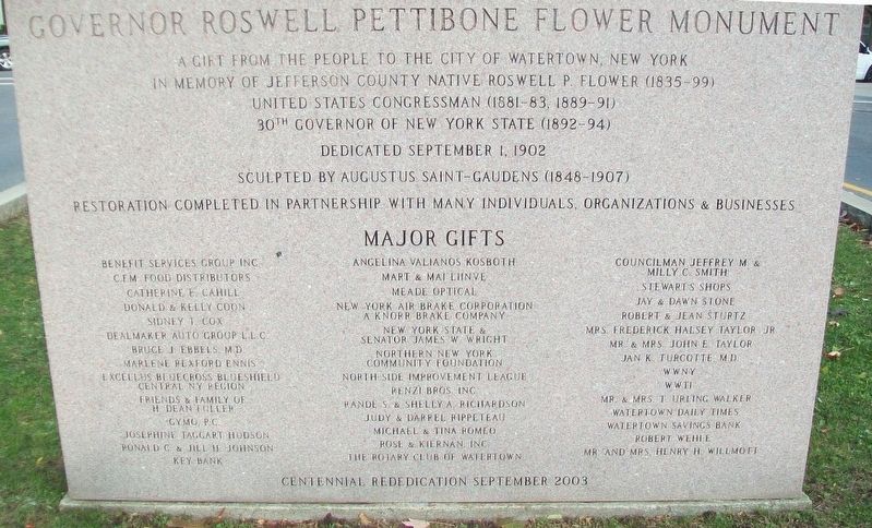 Roswell Pettibone Flower Monument Re-dedication Marker image. Click for full size.