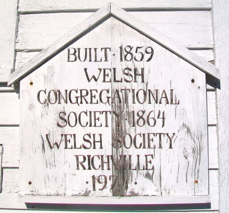 Richville Welsh Congregational Church Marker. Click for full size. Richville Welsh Congregational Church Marker image. Click for full size.