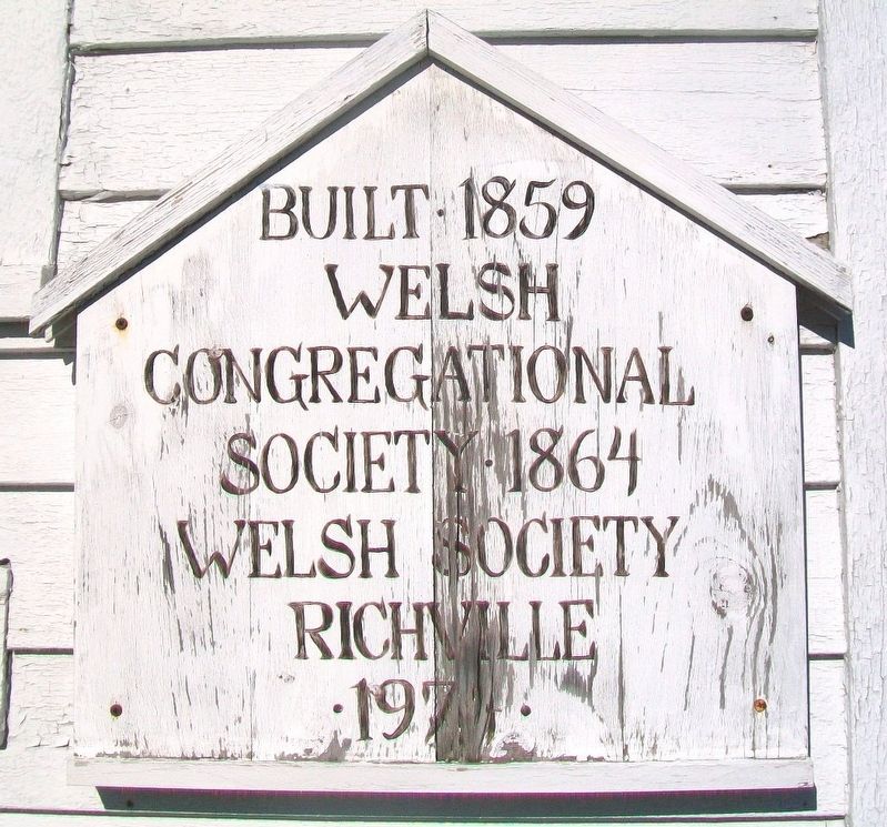 Richville Welsh Congregational Church Marker image. Click for full size.