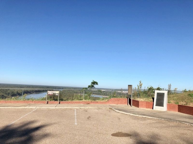 View of marker overlooking the Yazoo River below. image. Click for full size.