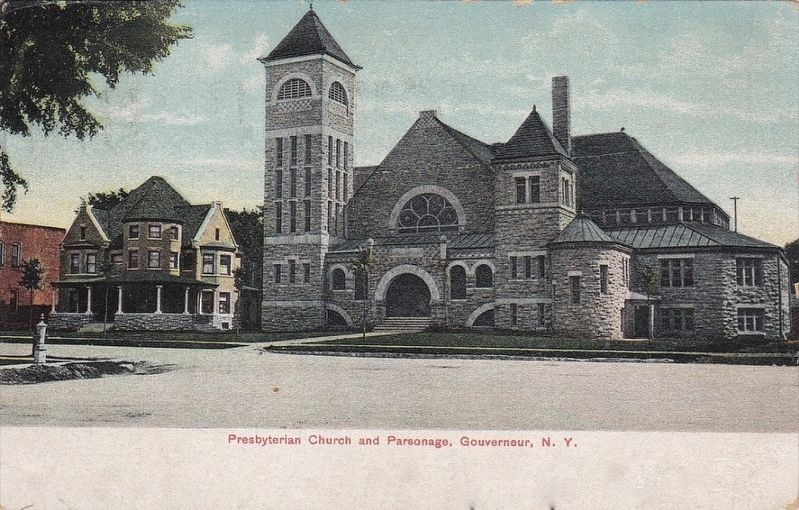 <i>Presbyterian Church and Parsonage, Gouverneur, N.Y.</i> image. Click for full size.