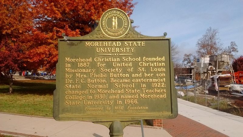 Morehead State University Marker. Click for full size. Morehead State University Marker image. Click for full size.