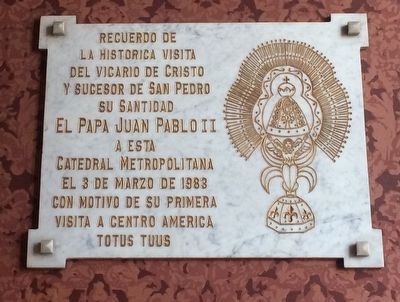 An additional marker inside the Cathedral of San Jos image. Click for full size.