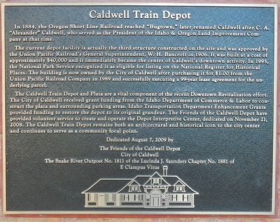 Caldwell Train Depot Marker image. Click for full size.